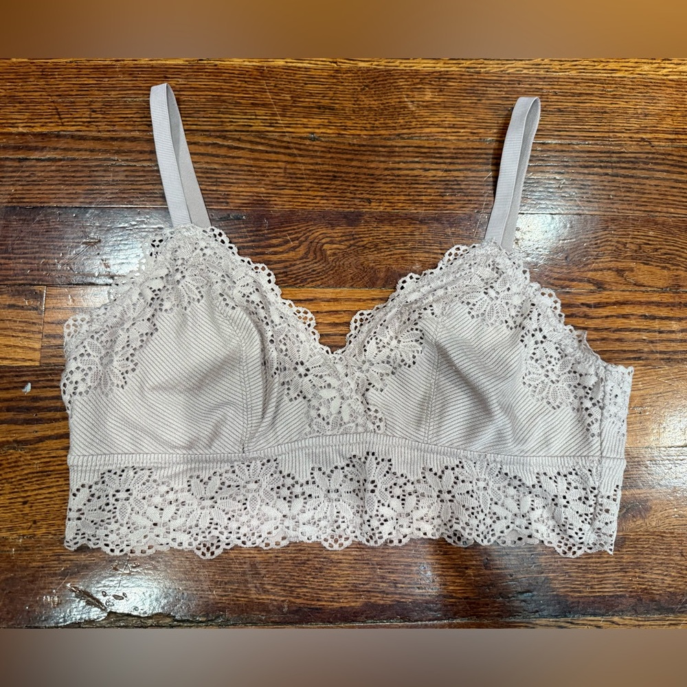 Aerie Mauve Wireless Lace Bralette